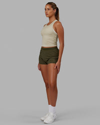 Woman wearing Squad Ribbed Tank - Bone