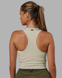 Woman wearing Squad Ribbed Tank - Bone