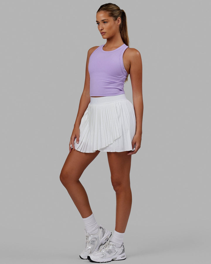 Woman wearing Squad Ribbed Tank - Pale Lilac