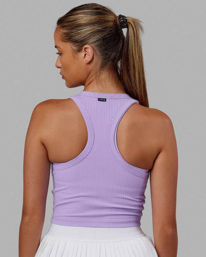 Woman wearing Squad Ribbed Tank - Pale Lilac