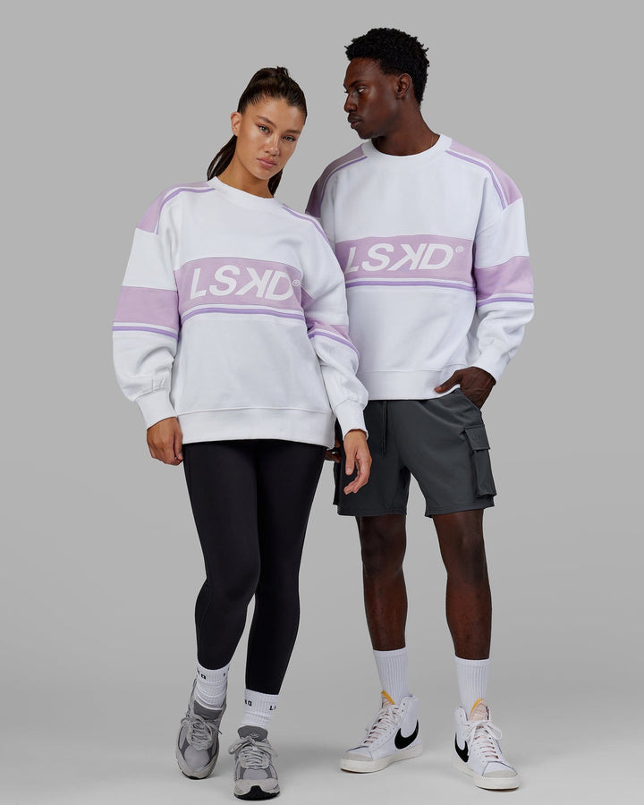 Unisex A-Team Sweater Oversize - White-Pale Lilac