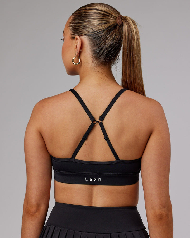 Woman wearing Advantage Sports Bra - Black