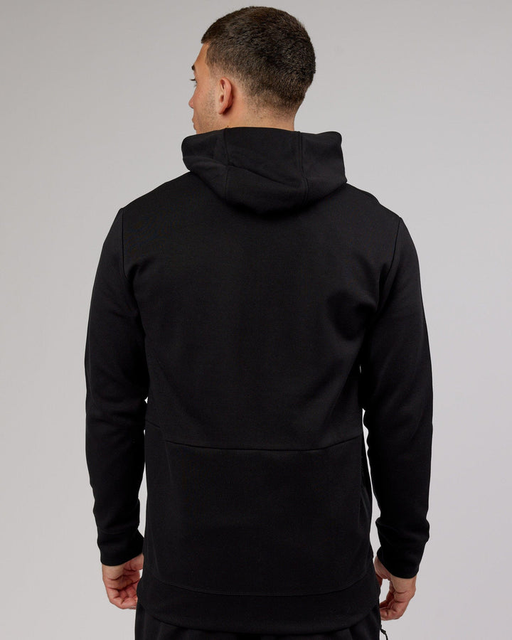 Man wearing Mens Athlete ForgedFleece Zip Up Hoodie - Black