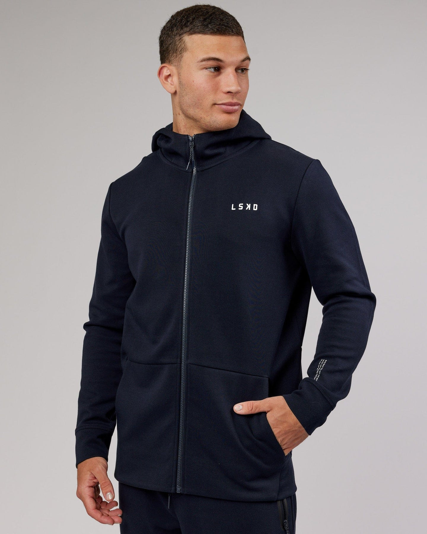 Mens Athlete ForgedFleece Zip Up Hoodie - Dark Navy | LSKD