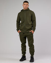 Athlete ForgedFleece Zip Up Hoodie - Forest Night