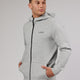 Man wearing Athlete ForgedFleece Zip Up Hoodie - Lt Grey Marl