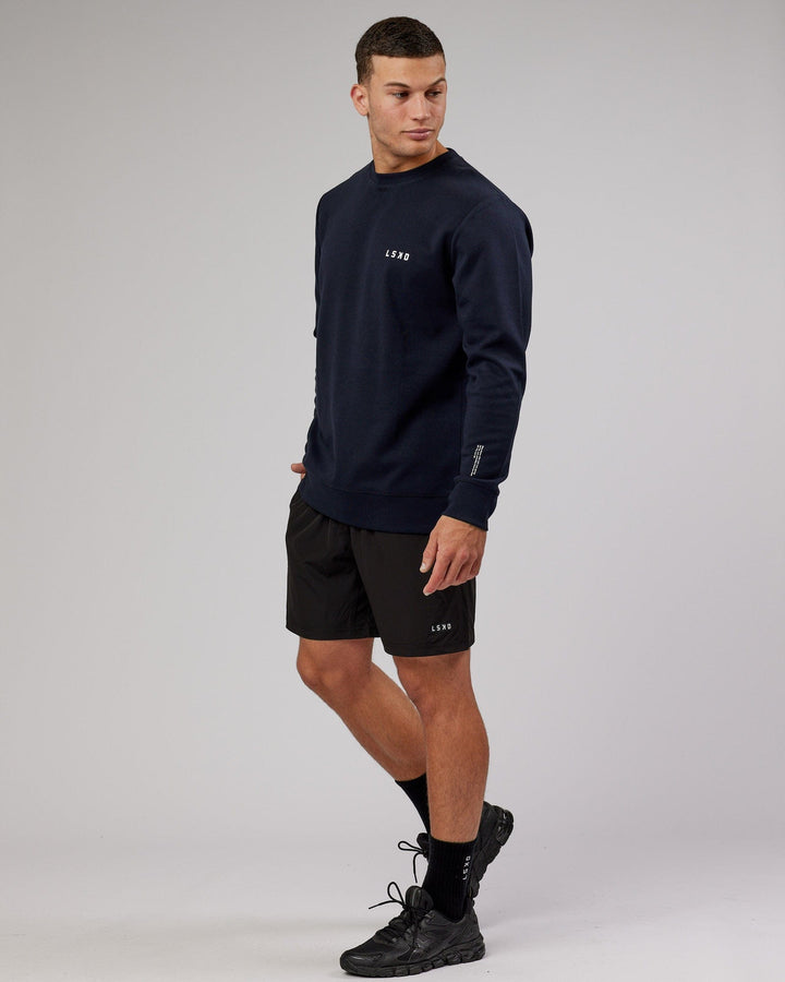 Man wearing Athlete ForgedFleece Sweater - Dark Navy