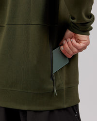 Man wearing Athlete ForgedFleece Sweater - Forest Night