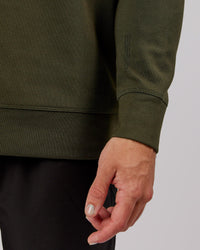 Man wearing Athlete ForgedFleece Sweater - Forest Night