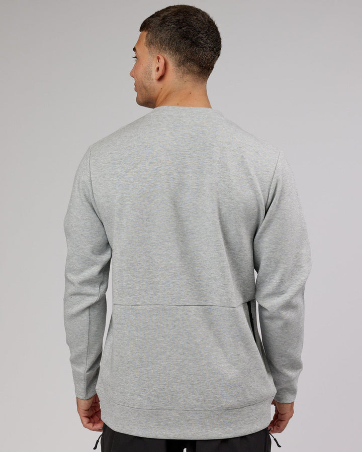 Man wearing Athlete ForgedFleece Sweater - Lt Grey Marl