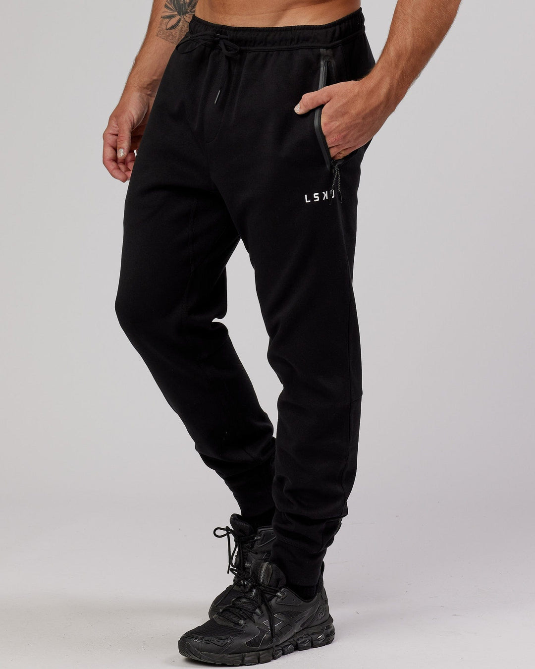 Mens Athlete ForgedFleece Zip Track Pants - Black