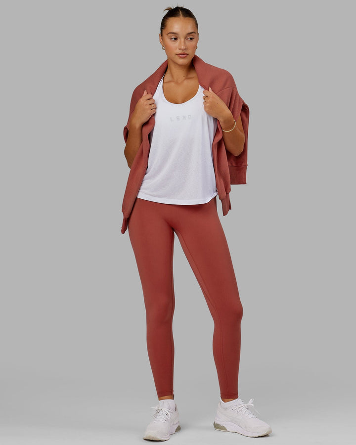 Woman wearing Base 2.0 Full Length Tight - Paprika
