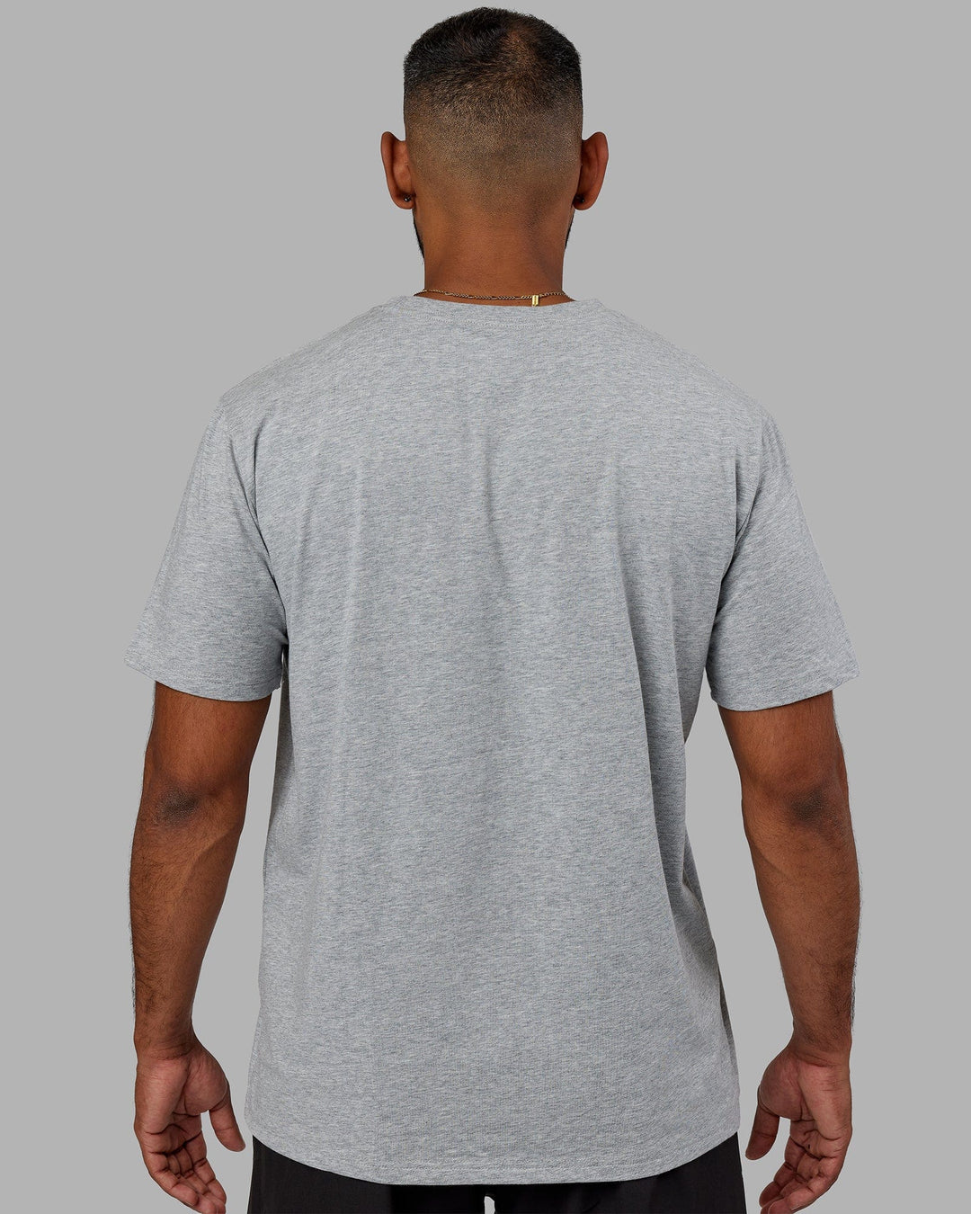 Man Wearing Base FLXCotton Tee - Lt Grey Marl