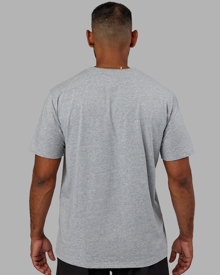 Man Wearing Base FLXCotton Tee - Lt Grey Marl