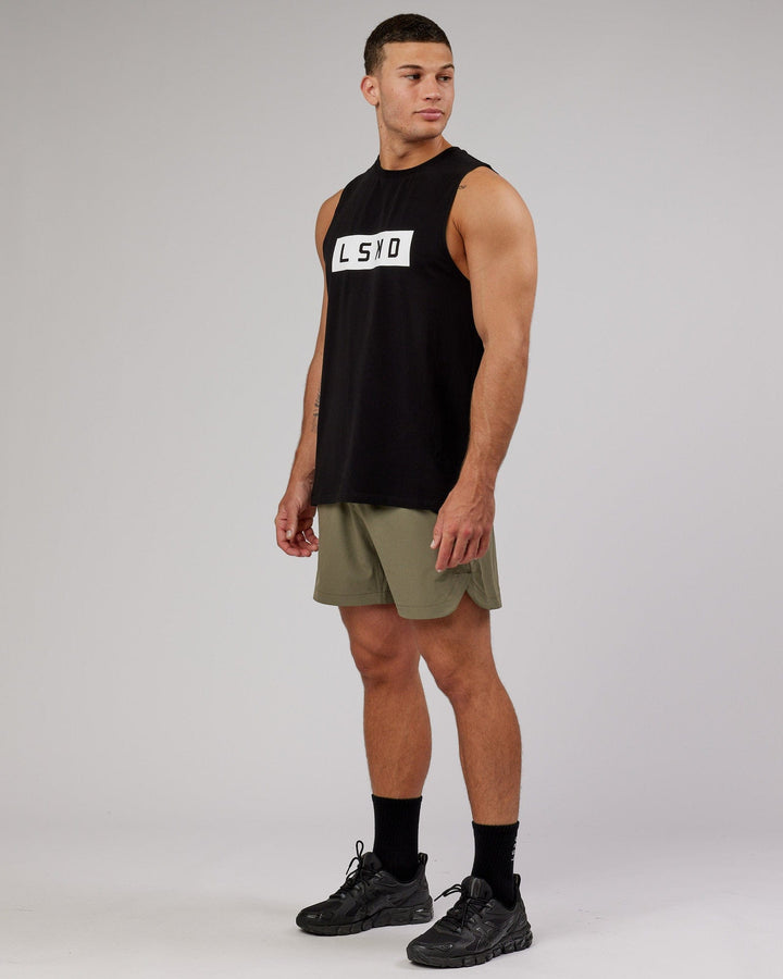 Man wearing Competition 5" Performance Short - Olive Fade