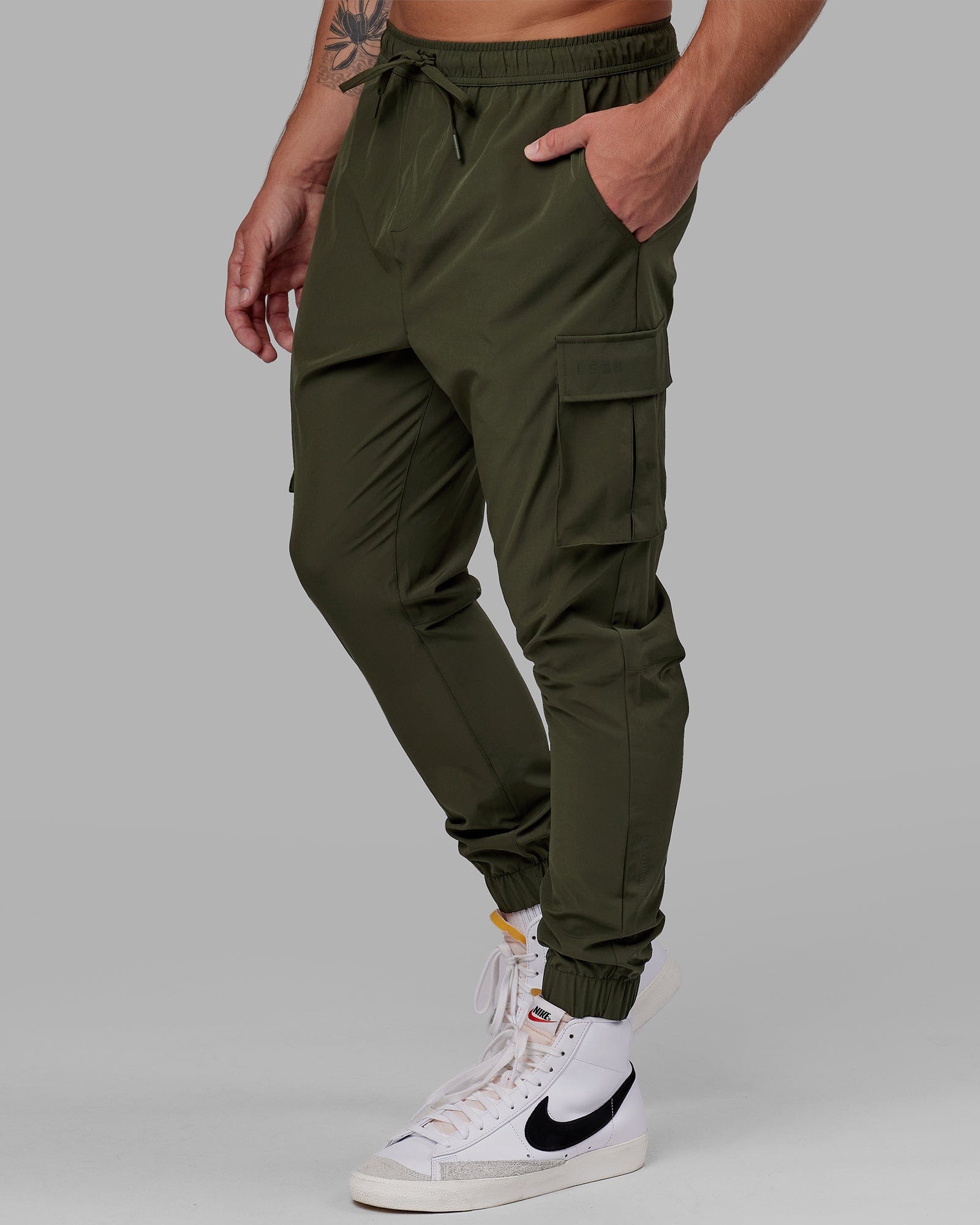 JUGULAR Men's Slim Fit Trackpant (Cargo track pant_Olive_X-Large)