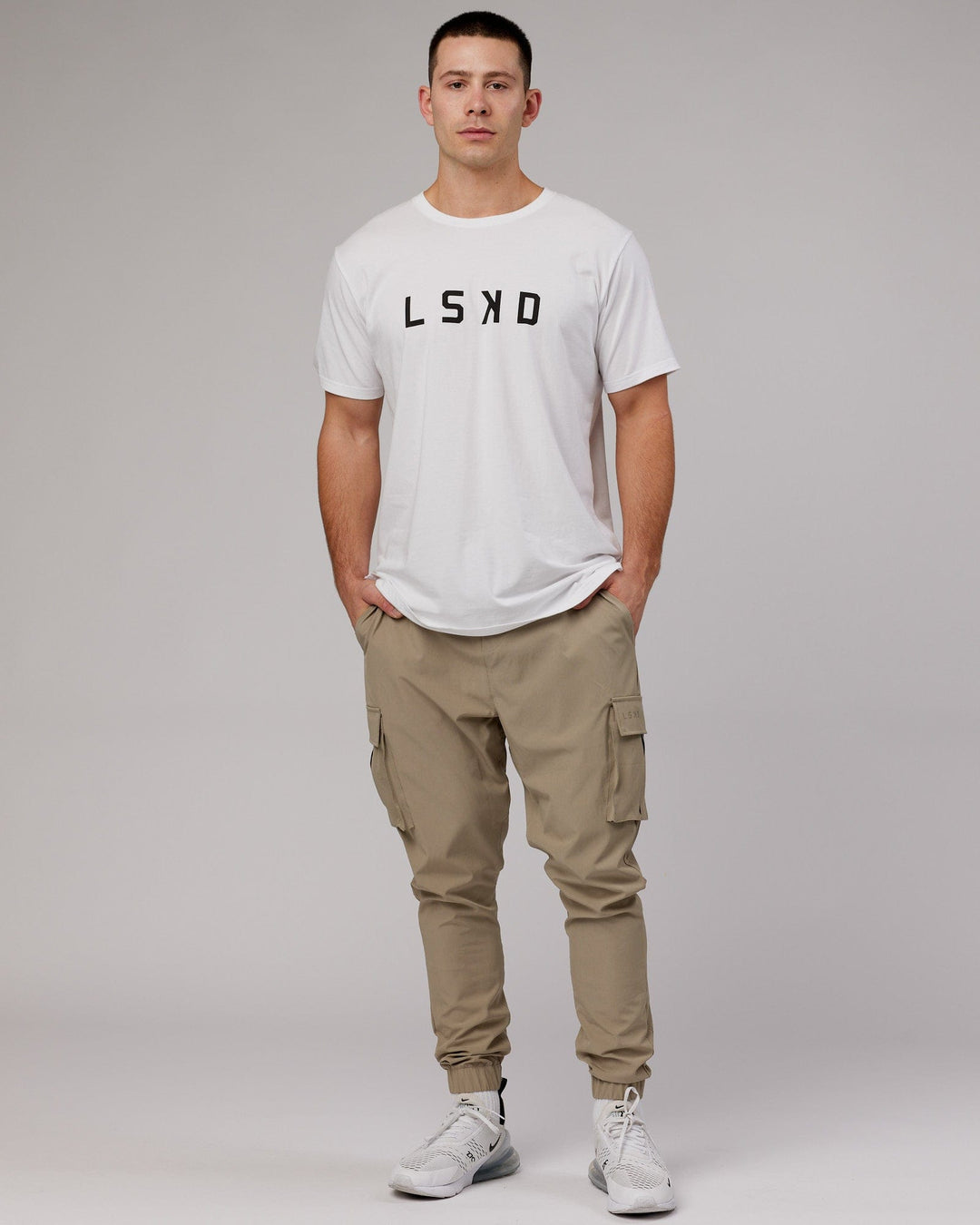 Man wearing Energy Stretch Performance Cargo Joggers - Laurel Oak