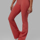 Woman wearing Everyday Flare Leggings - Mineral Red