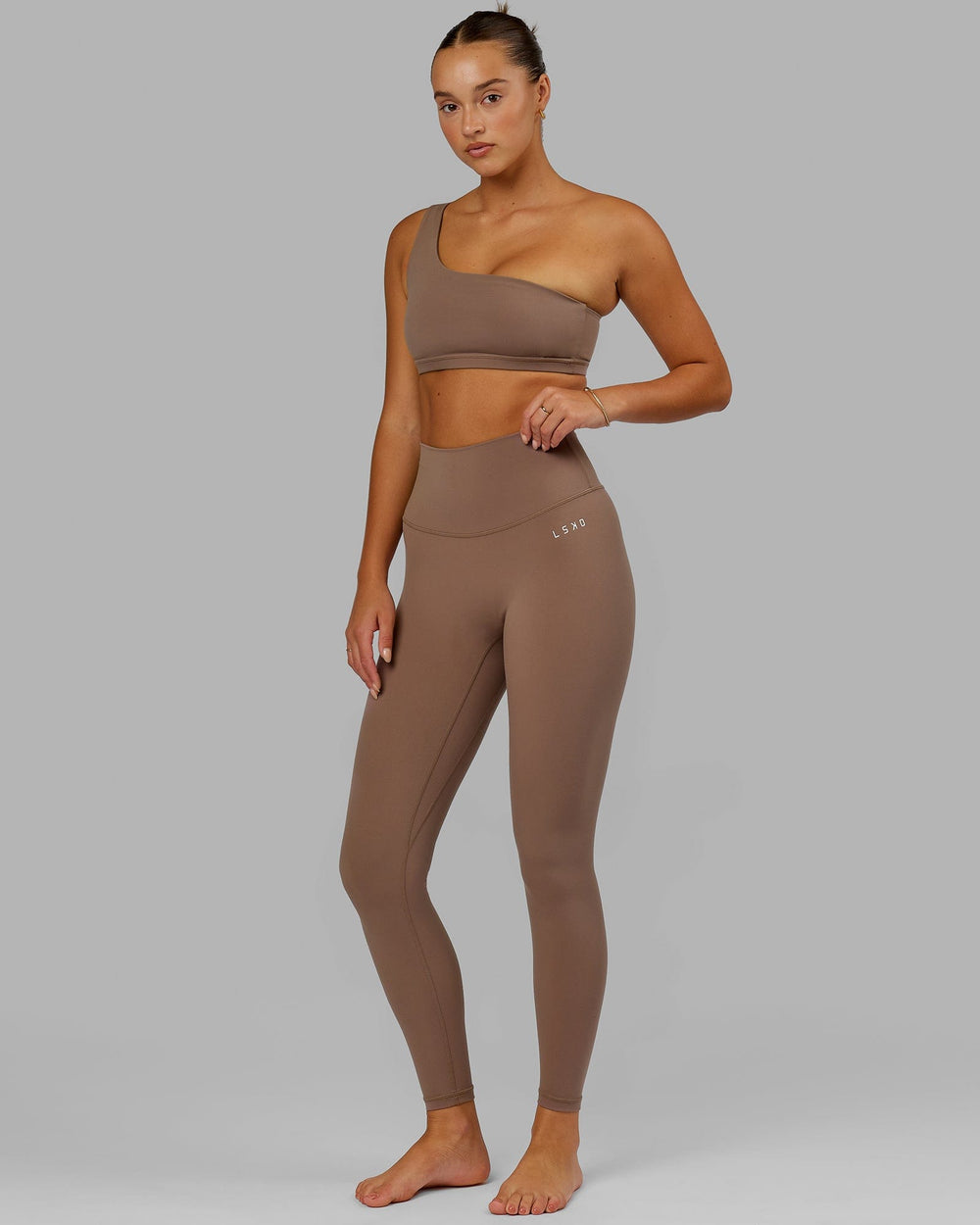 Woman wearing Flex Bra - Deep Taupe