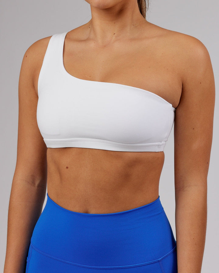 Woman wearing Flex Sports Bra - White