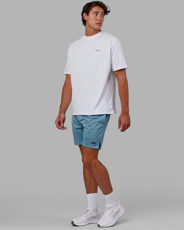 Man wearing Fundamental Mesh Short - Azure Blue
