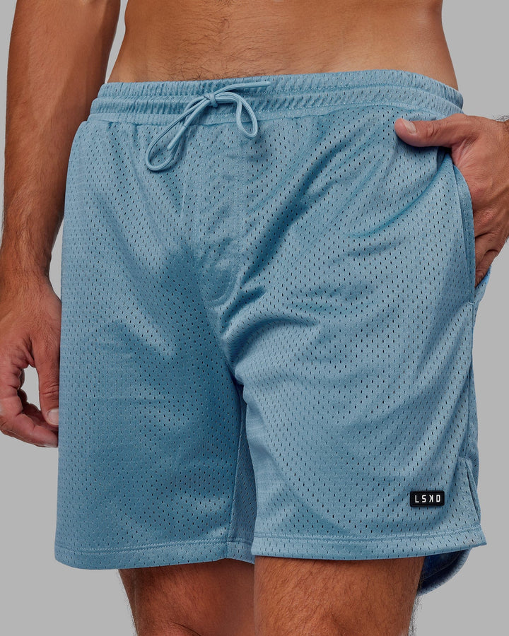 Man wearing Fundamental Mesh Short - Azure Blue