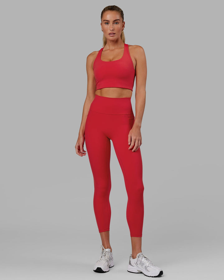 Woman wearing Fusion 7/8 Length Tight - Scarlet