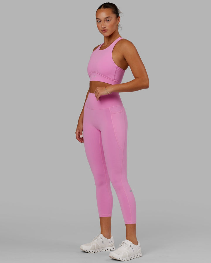 Woman Wearing Fusion 7/8 Length Tight - Spark Pink