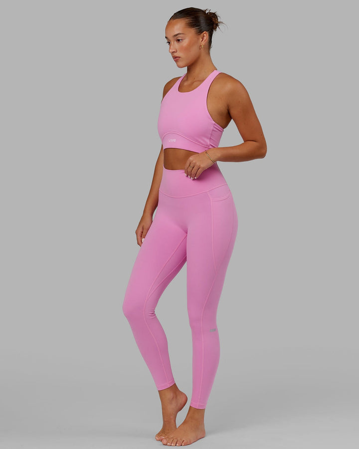 Woman Wearing Fusion Full Length Tight - Spark Pink