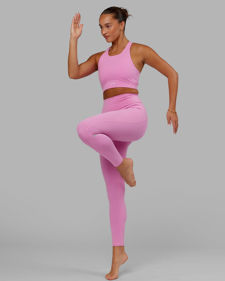 Woman Wearing Fusion Full Length Tight - Spark Pink