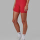 Woman wearing Fusion Mid Short Tight - Scarlet