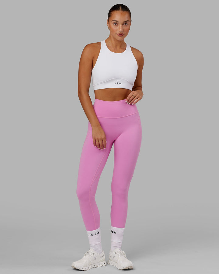 Woman Wearing Fusion Sports Bra - White