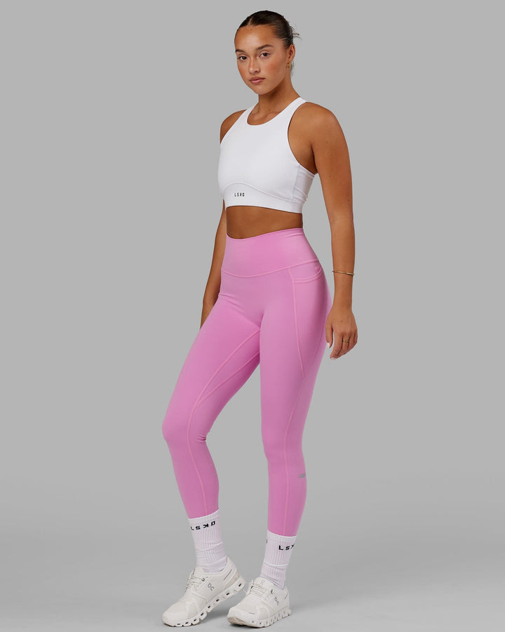 Woman Wearing Fusion Sports Bra - White