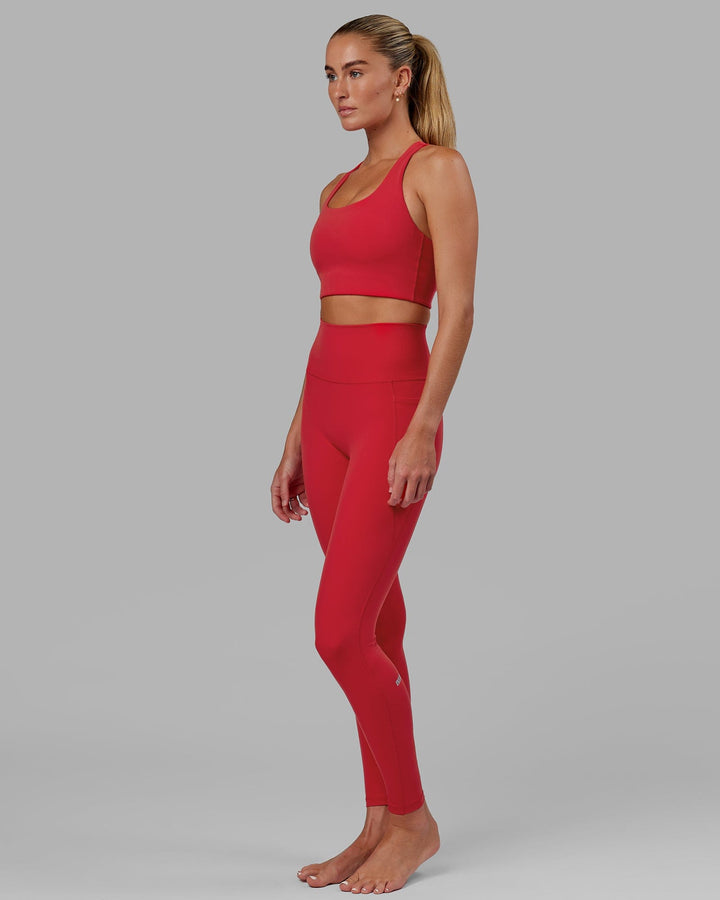 Woman wearing Fusion X-long Tight - Scarlet