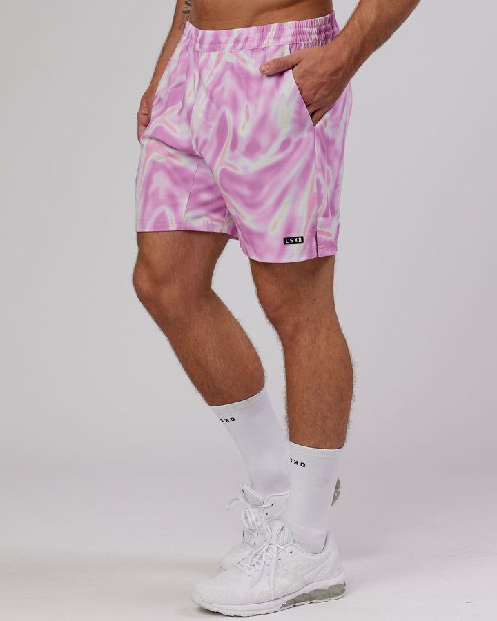Man wearing Intensity 7" Performance Ripstop Short - Euphoria-Pink