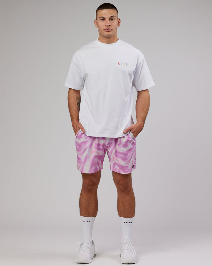 Man wearing Intensity 7" Performance Ripstop Short - Euphoria-Pink