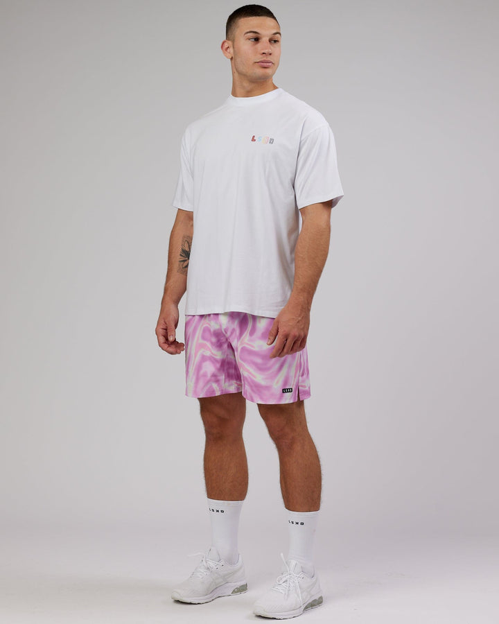 Man wearing Intensity 7" Performance Ripstop Short - Euphoria-Pink