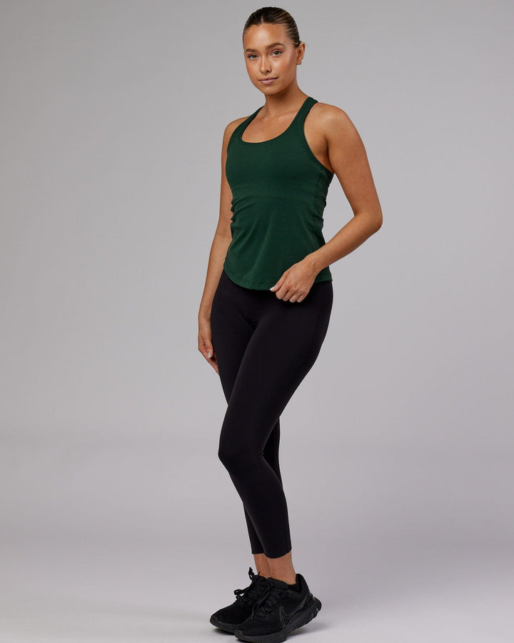 Woman wearing Lift Performance Tank - Vital Green
