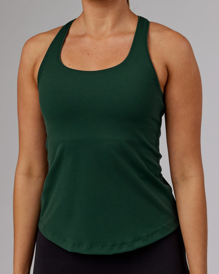 Woman wearing Lift Performance Tank - Vital Green