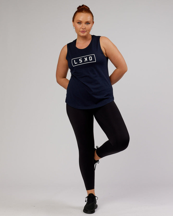 Luna Tank - Navy-White