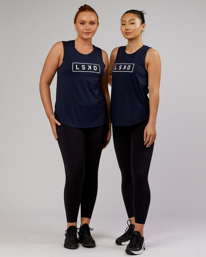 Luna Tank - Navy-White