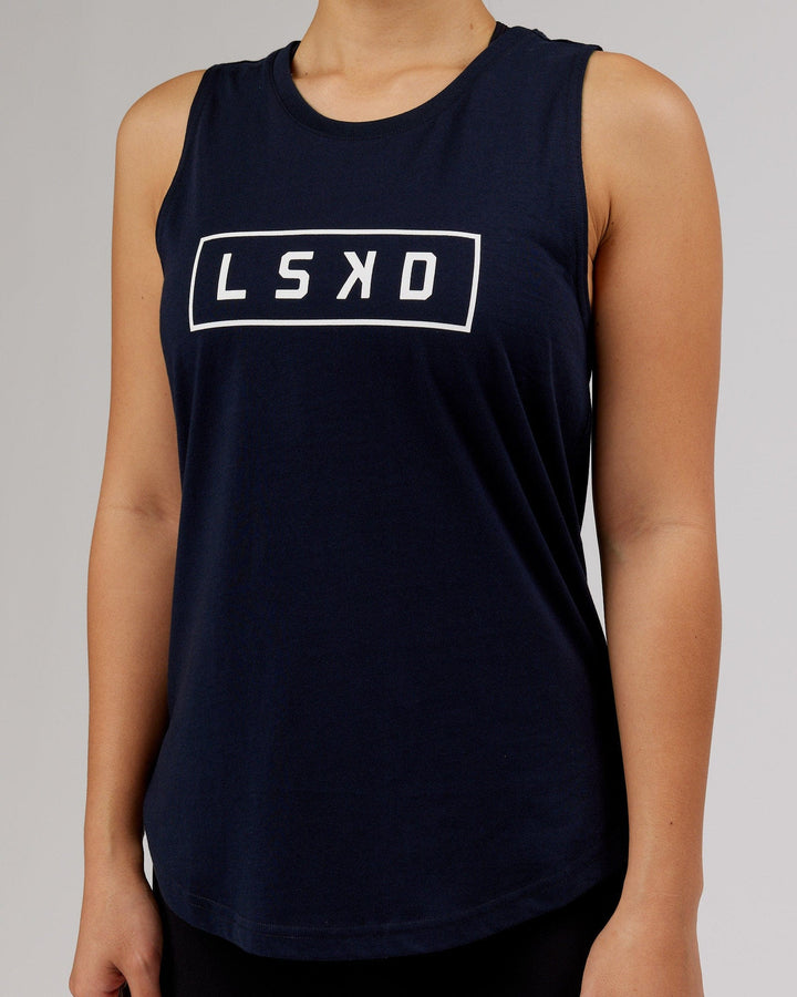 Luna Tank - Navy-White