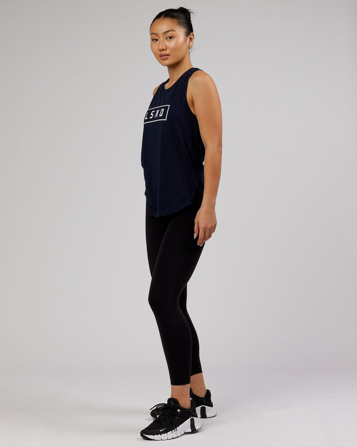 Luna Tank - Navy-White
