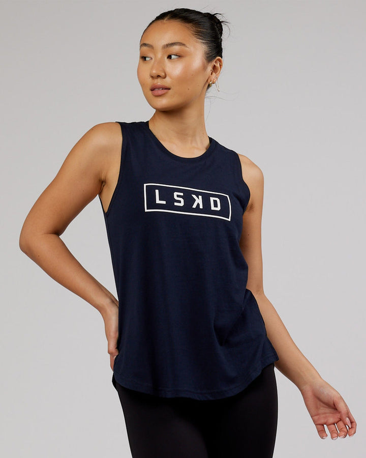 Luna Tank - Navy-White