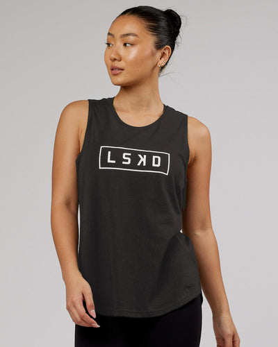 Woman wearing Luna Tank - Phantom