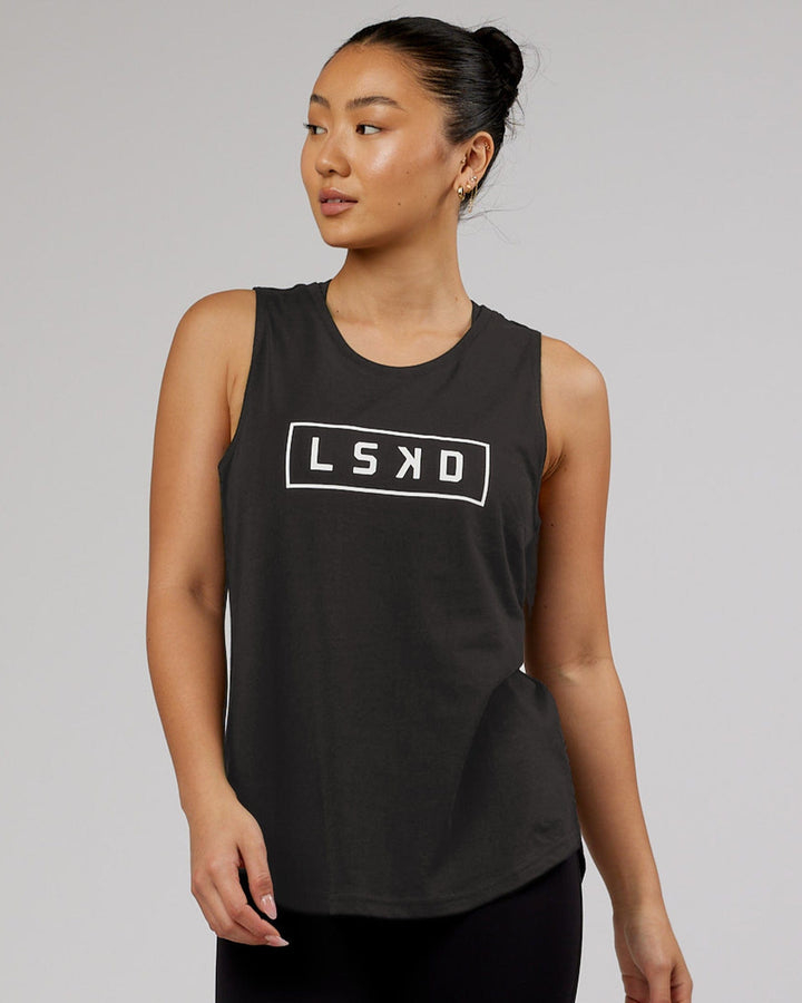 Woman wearing Luna Tank - Phantom