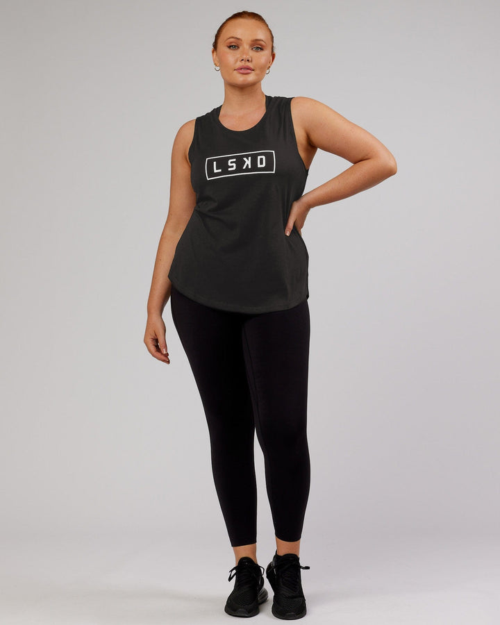 Woman wearing Luna Tank - Phantom