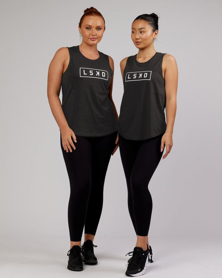 Woman wearing Luna Tank - Phantom