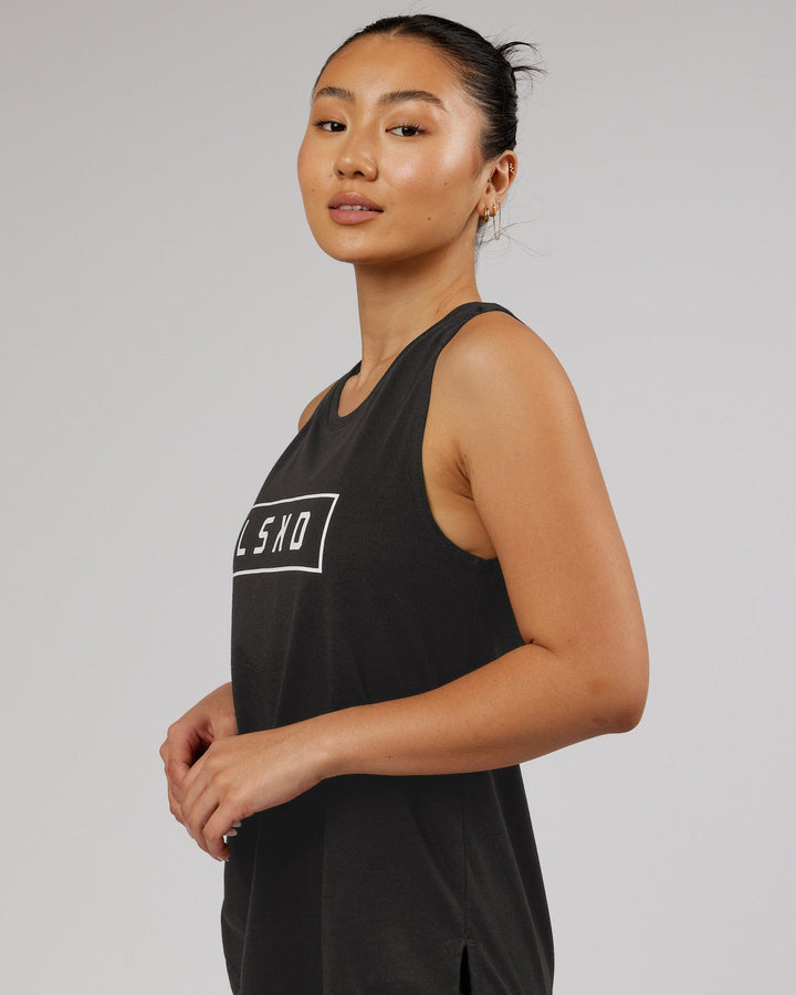 Woman wearing Luna Tank - Phantom