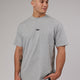 Man wearing Fundamental FLXCotton Tee Longline Oversize - Lt Grey Marl